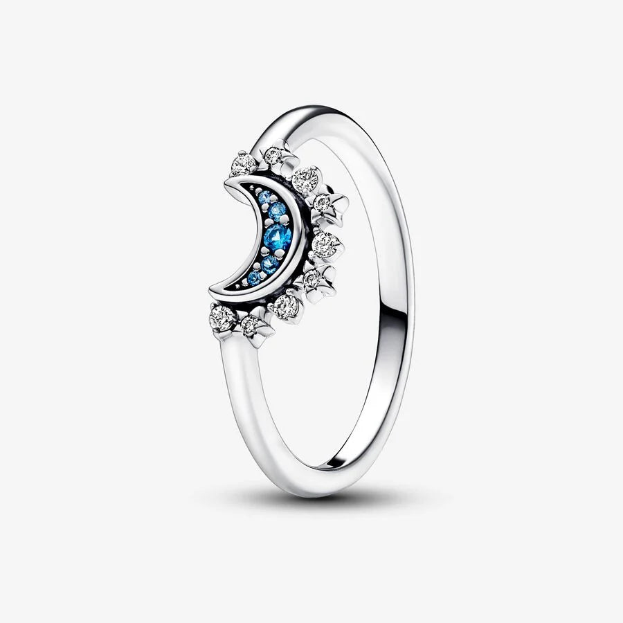 Anel Celestial Blue Sparkling Moon