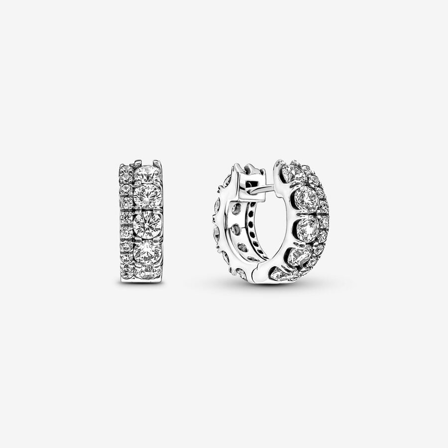 Argolas Double Band Pavé