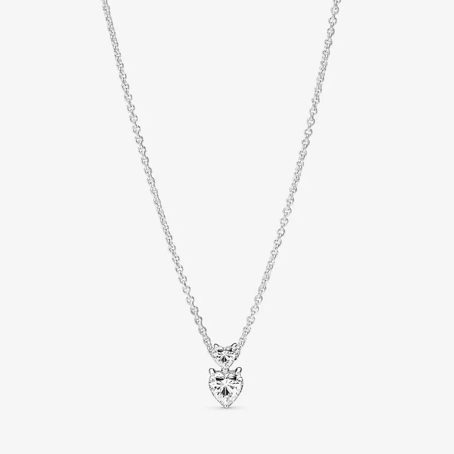 Colar Pandora Double Heart Pendant Sparkling