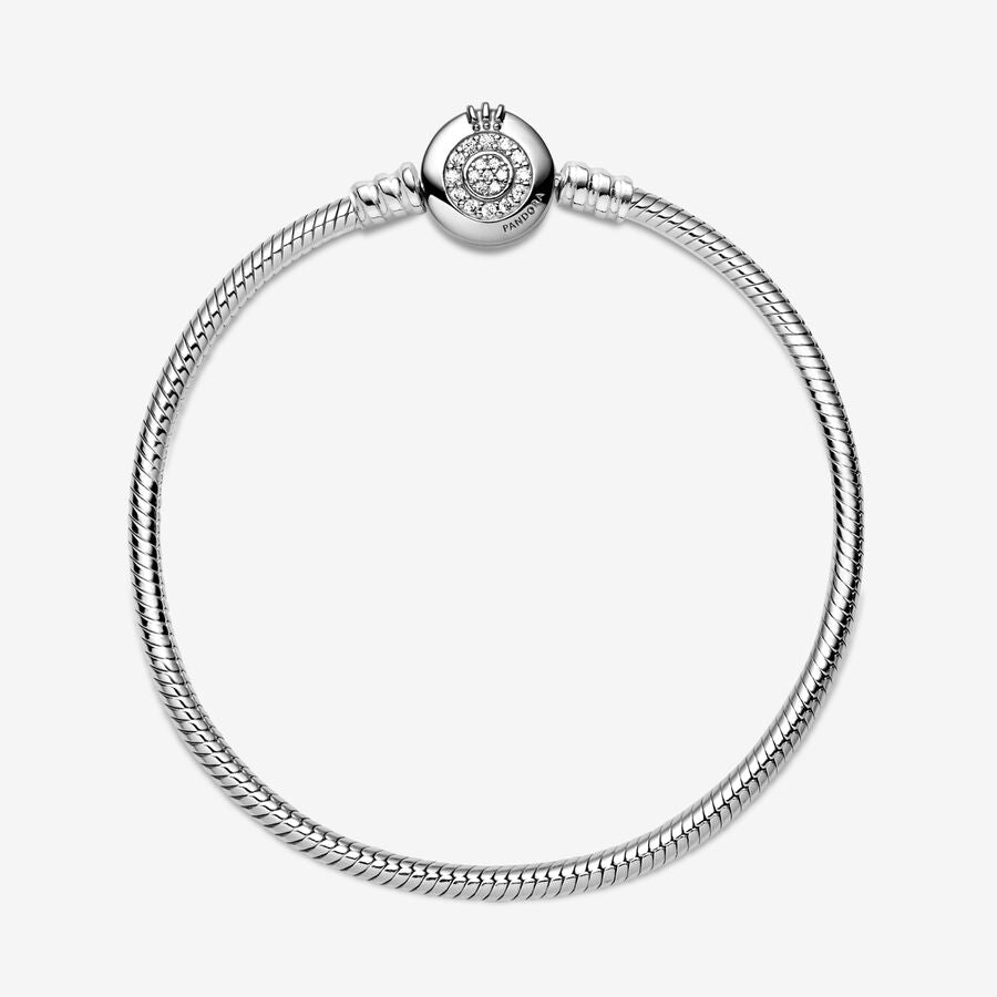 Pulseira Snake Pandora Moments fecho Coroa