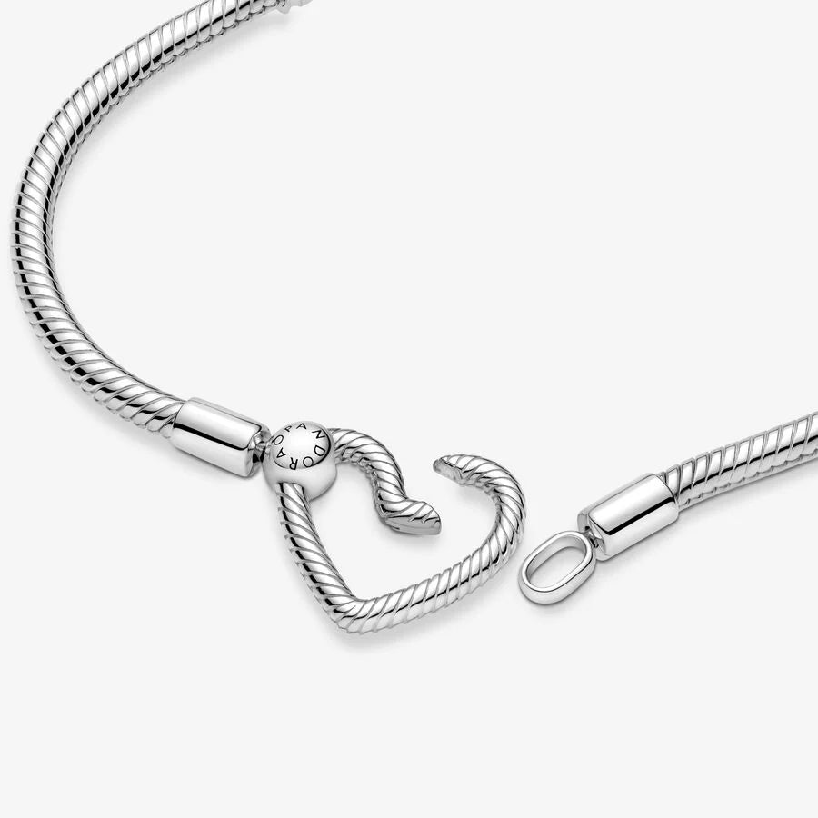 Pulseira malha Snake com fecho Coração