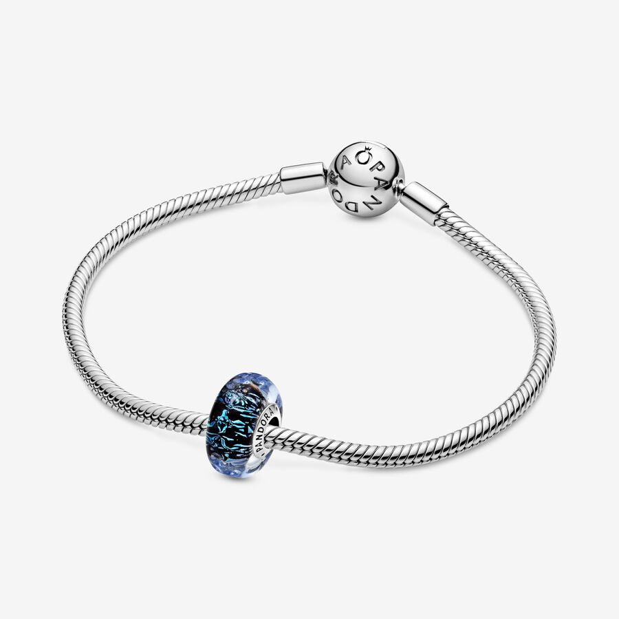 Conta Murano Iridescente Ondulado Azul