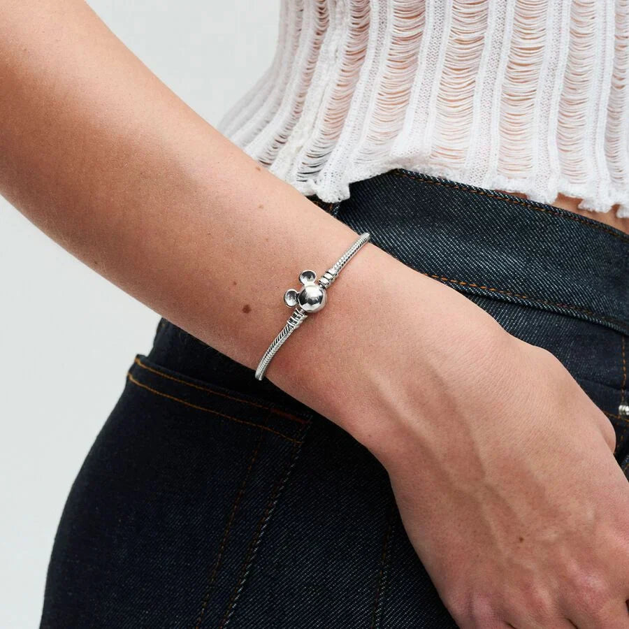 Pulseira Malha Snake Fecho Moments Mickey Disney