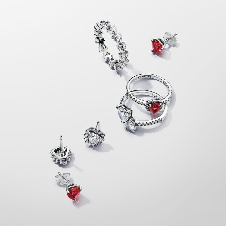 Brincos Sparkling Heart Halo