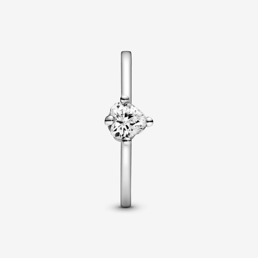 Anel Clear Heart Solitaire
