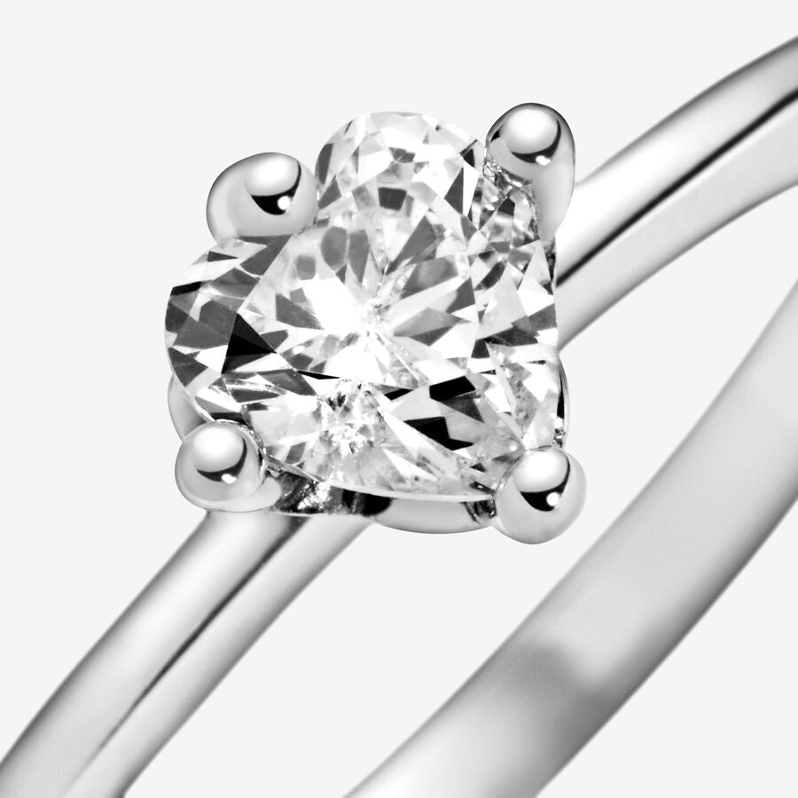 Anel Clear Heart Solitaire