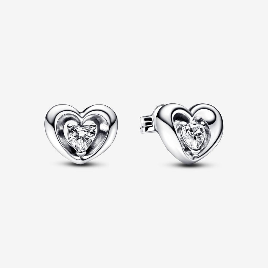 Brincos Radiant Heart & Floating Stone