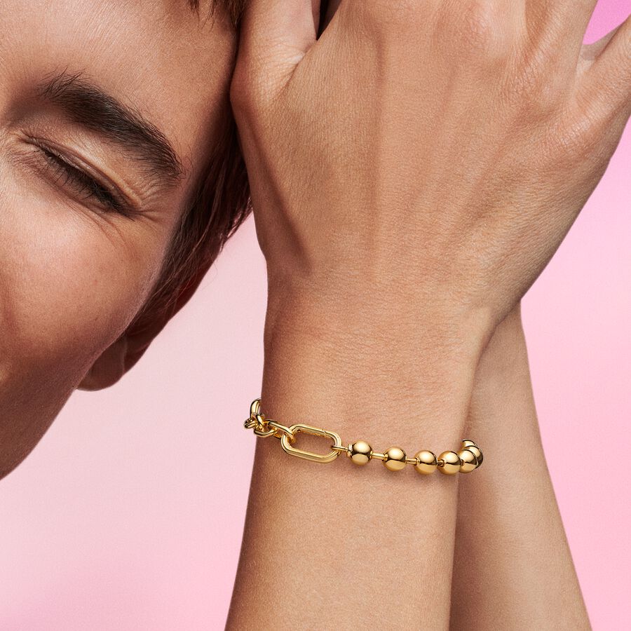 Pulseira Corrente de Elos e Esferas Metálicas Pandora ME