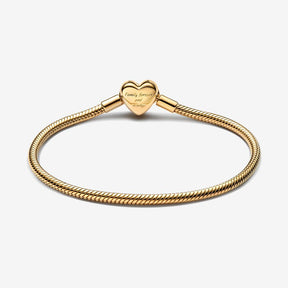 Pulseira Corrente Snake Fecho Coração Infinito Brilhante