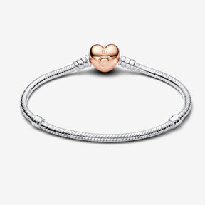 Pulseira Malha Snake e Coração Moments