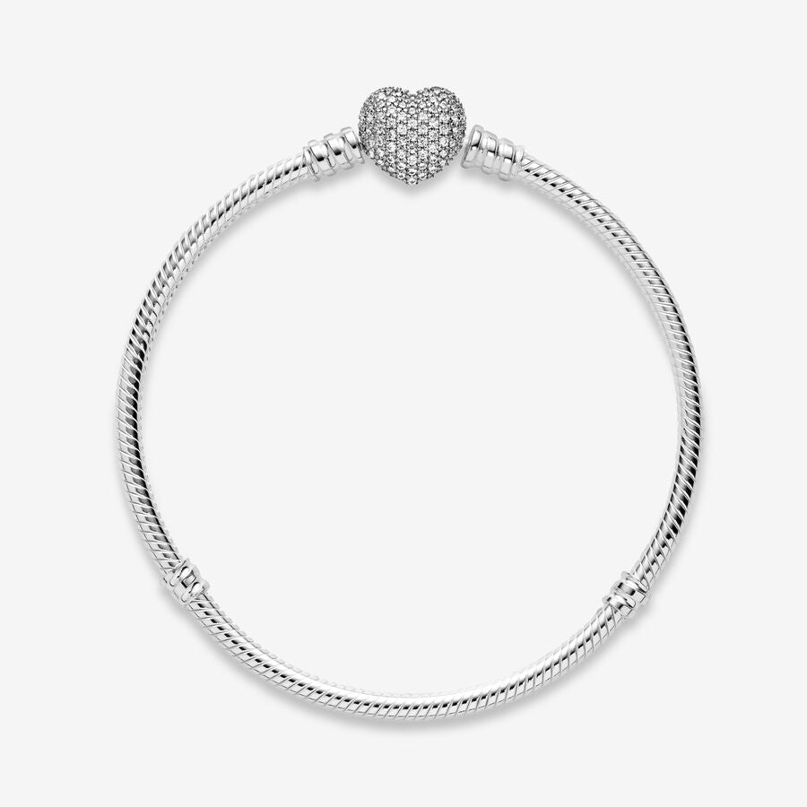 Pulseira Malha Snake e Coração Brilhante Moments