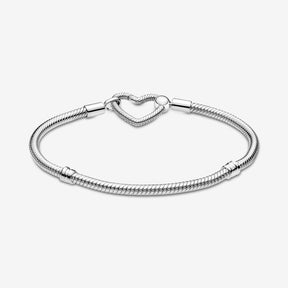Pulseira malha Snake com fecho Coração