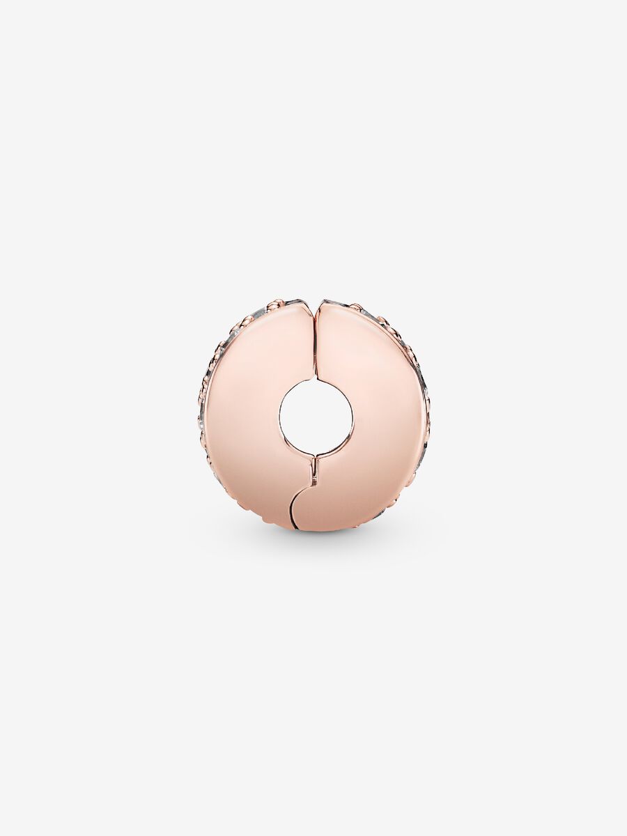 Clip Pavé Transparente Revestimento de ouro rosa 14k