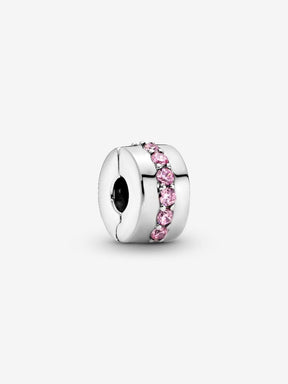 Clip Cor-de-Rosa Brilhante Prata