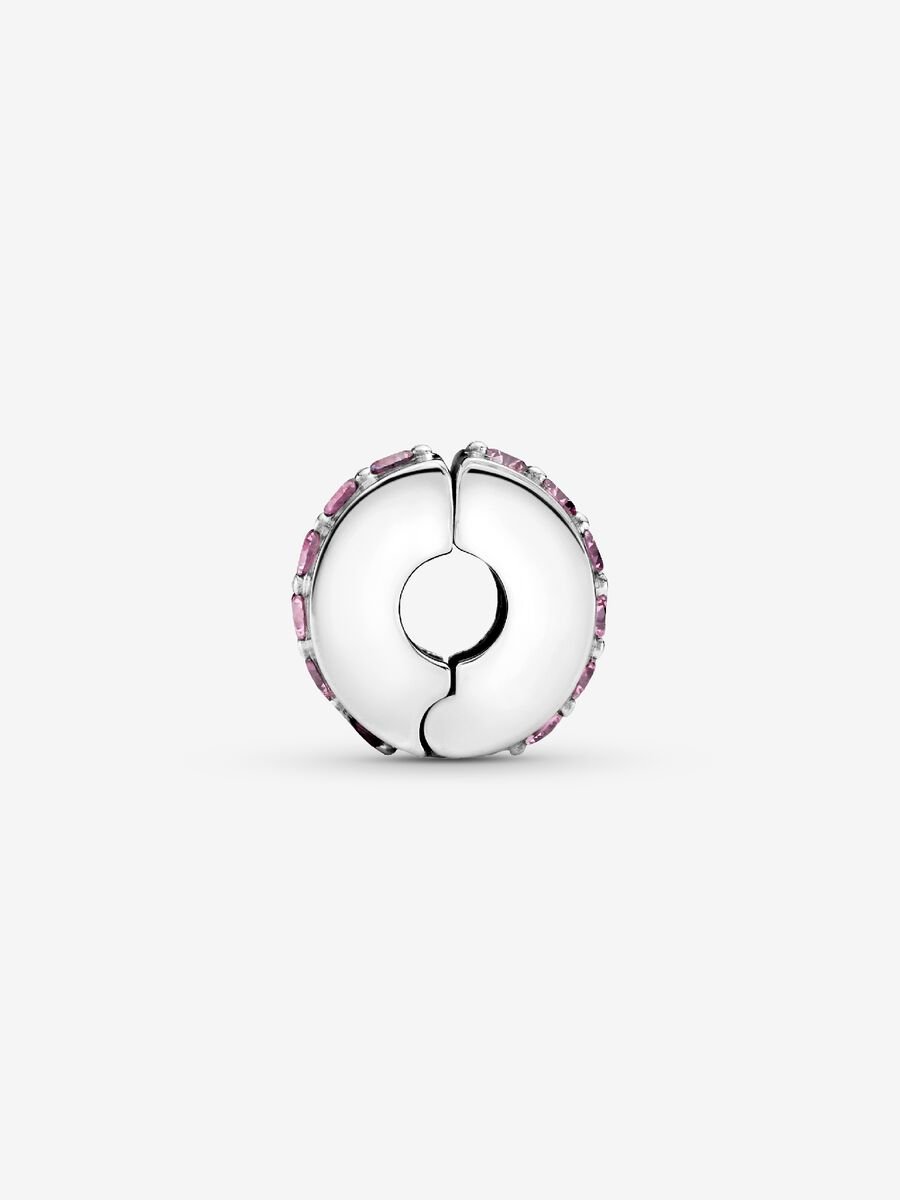 Clip Cor-de-Rosa Brilhante Prata