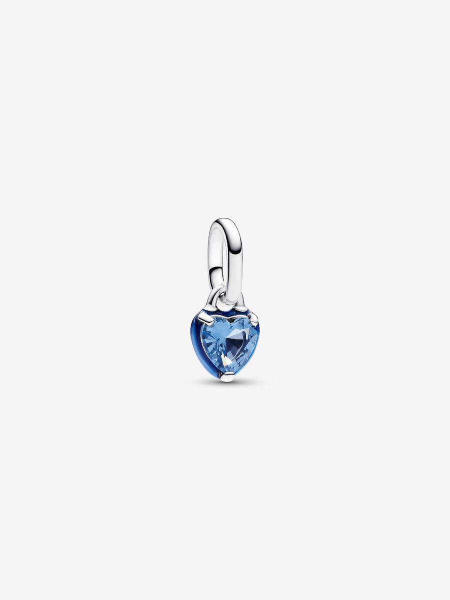 Mini-Conta Pendente Coração Chakra Azul Pandora ME Prata