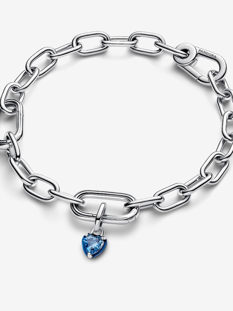 Mini-Conta Pendente Coração Chakra Azul Pandora ME Prata
