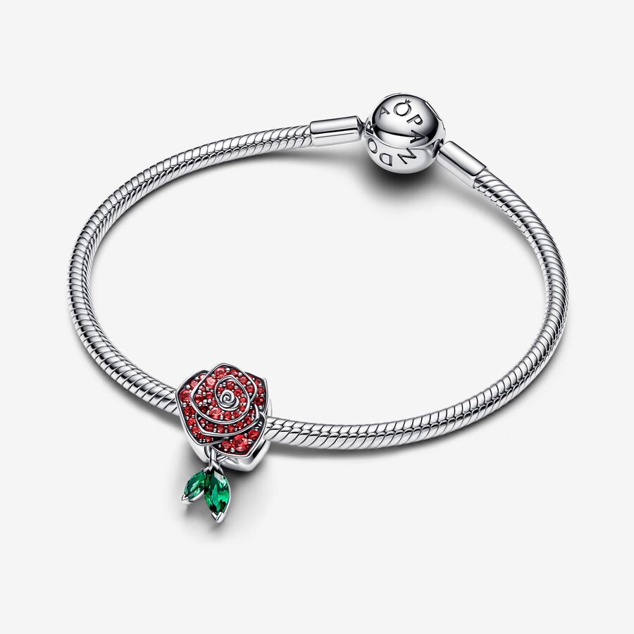Conta Rosa brilhante em flor