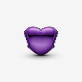 Conta Coração Roxo Metalizado