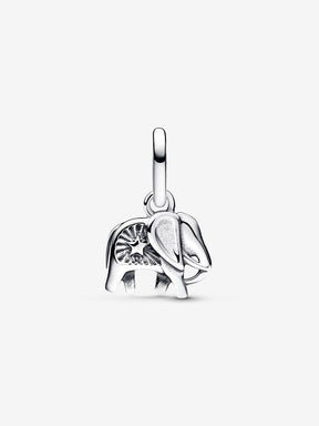 Mini Conta Pendente Elefante Turquesa Prata