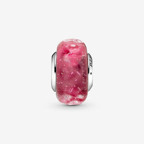 Conta de Vidro Murano Ondulado Rosa
