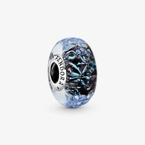 Conta Murano Iridescente Ondulado Azul
