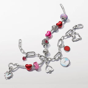 Pulseira malha Snake com fecho Coração